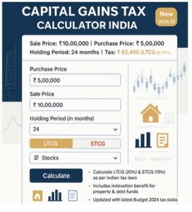 Capital Gain Tax Calculator Calculate Free LTCG & STCG - 25 Online