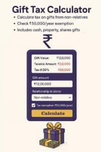 Gift Tax Calculator - Gift Tax in India | Online Free - 2025