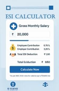 Fast ESI Calculator 26 - Know Employee Employer Contribution